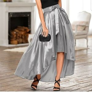 Beautiful, Silver High Low Skirt